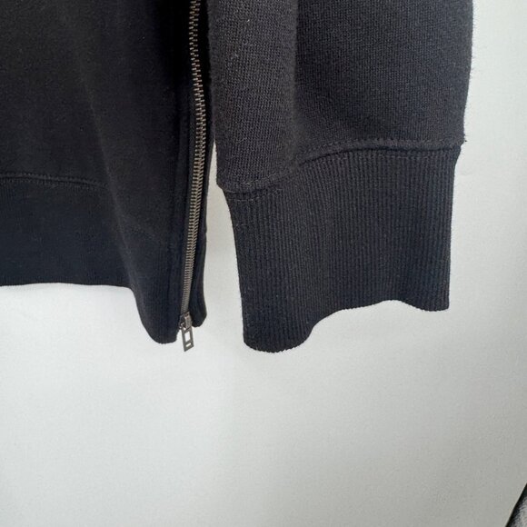 Among Equals Pull Over Men size Large L Black half zipper sides sweatshirt top - Picture 4 of 11